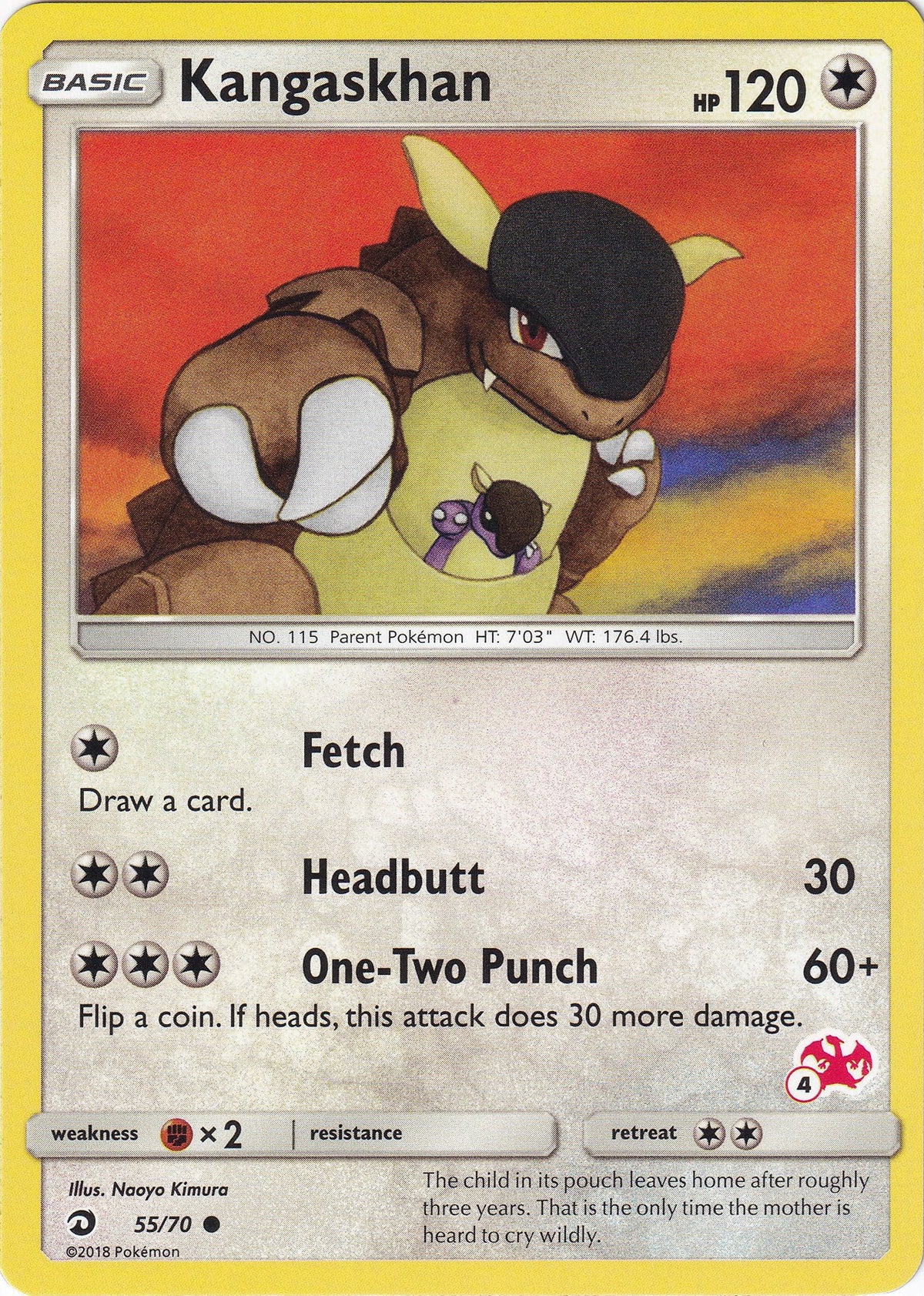 Kangaskhan - 55/70 (#4 Charizard Stamped)