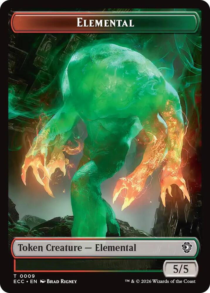 Rhino Warrior // Elemental (0009) Double-Sided Token (Back)