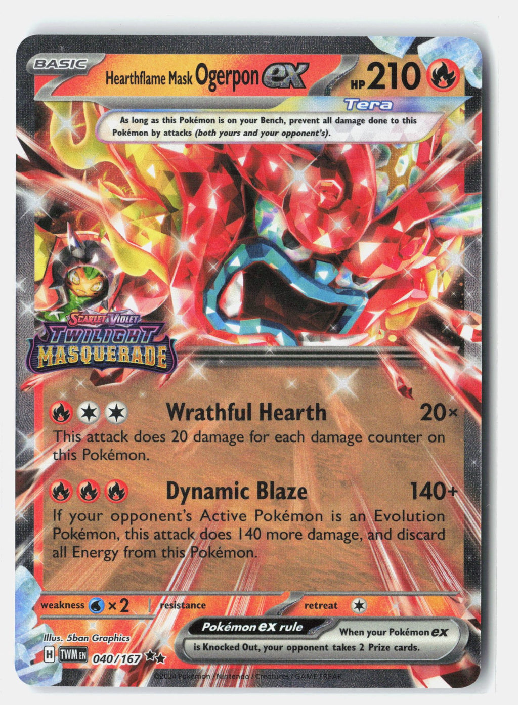 Hearthflame Mask Ogerpon ex (Twilight Masquerade Stamp)