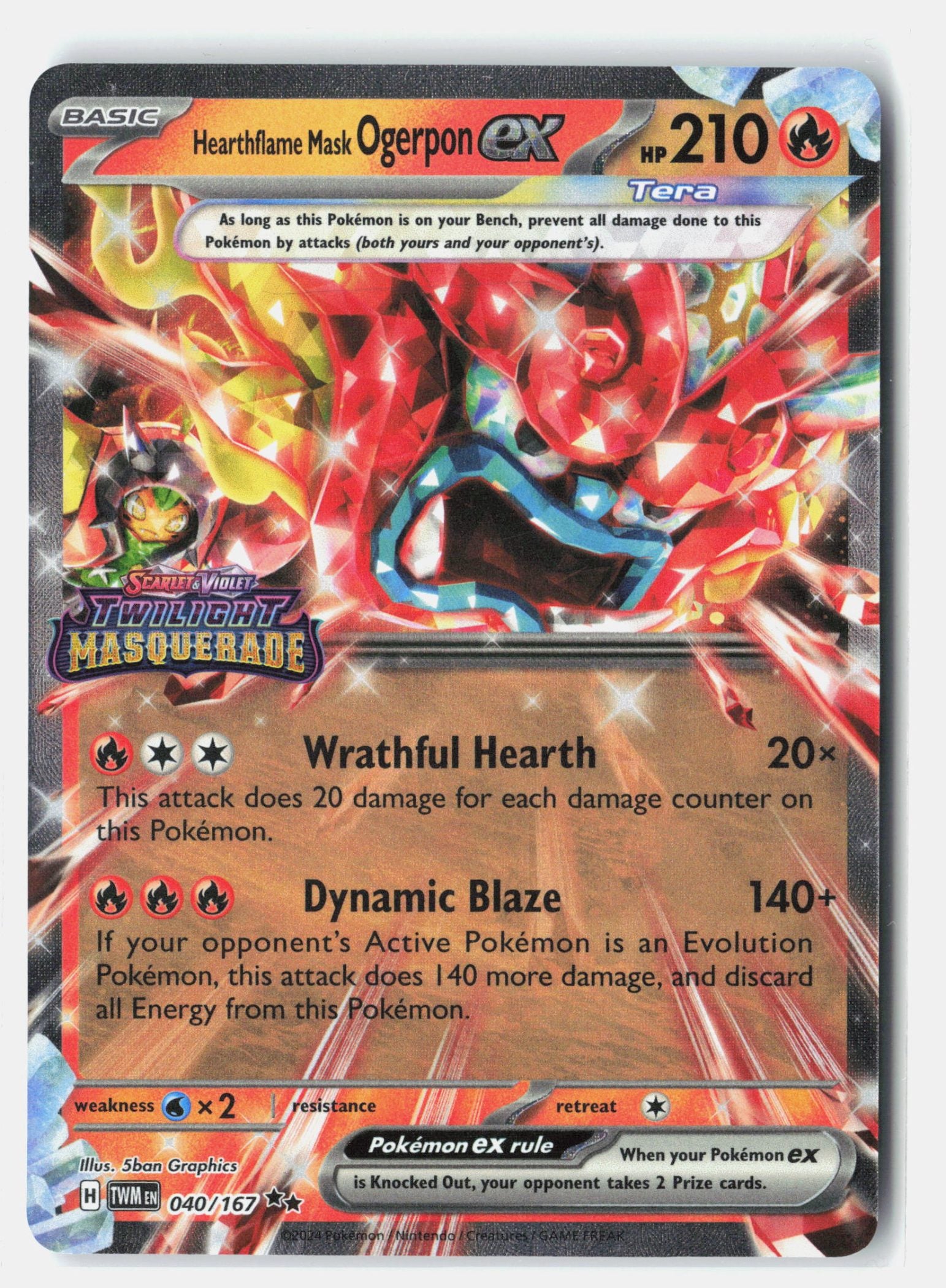 Hearthflame Mask Ogerpon ex (Twilight Masquerade Stamp)