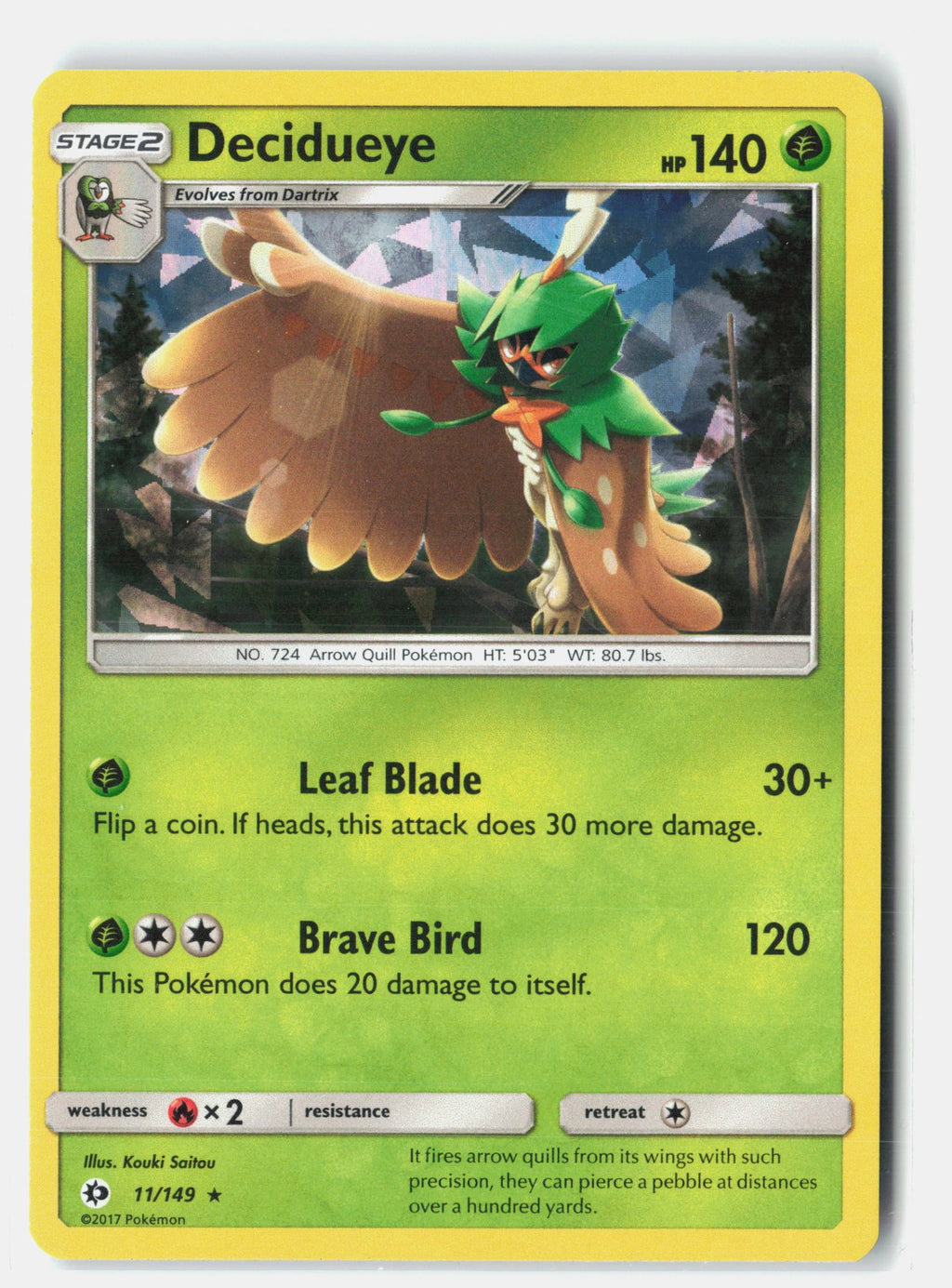 Decidueye - 011/149 (Cracked Ice Holo)