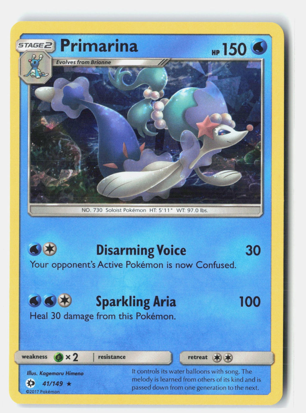 Primarina - 041/149 (Cracked Ice Holo)