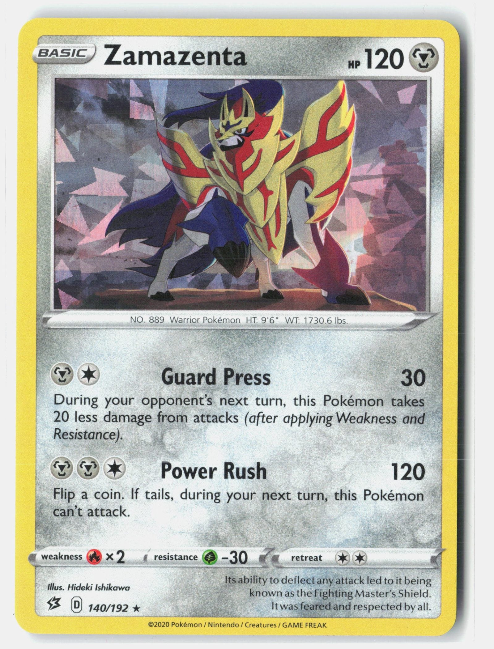 Zamazenta - 140/192 (Cracked Ice Holo)