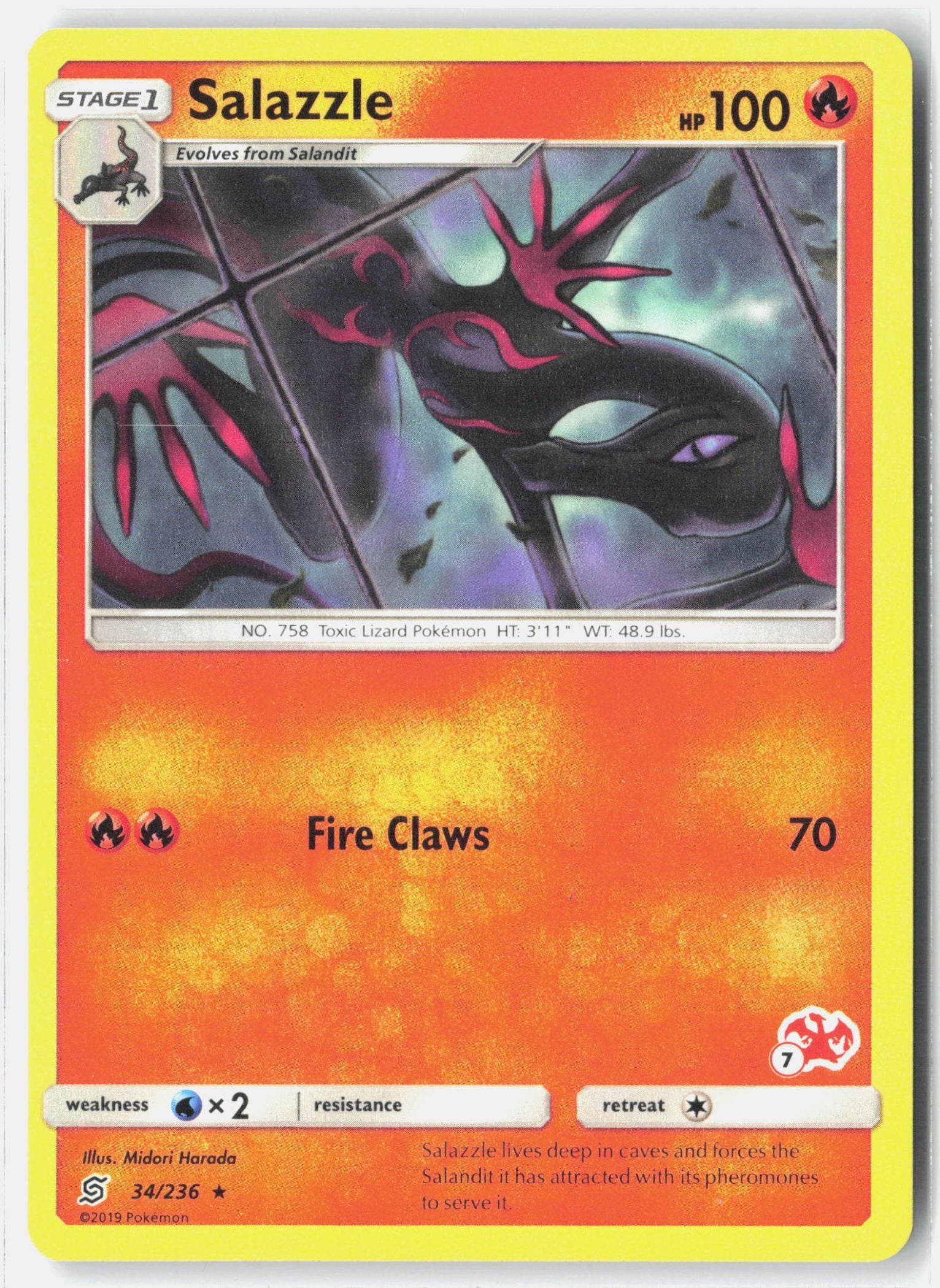 Salazzle - 34/236 (#7 Charizard Stamped)